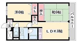 フレグランス大日 2LDKの間取図画像