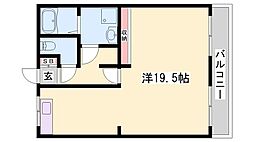 三宅マンション ワンルームの間取図画像
