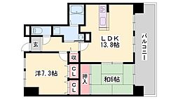 ベーセ・ベージェ西今宿 2LDKの間取図画像