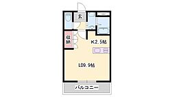 フォンテーヌ・アベニュー1 1Kの間取図画像