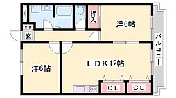 ニューマリッチ加古 2LDKの間取図画像