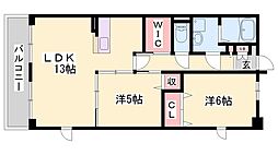 TKエレガンテ 2LDKの間取図画像