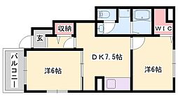ディアス・カーサB 2DKの間取図画像