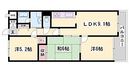 パークサイド・ナガイ 3LDKの間取図画像