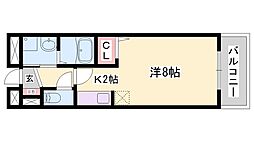 ヴェルテクス 1Kの間取図画像