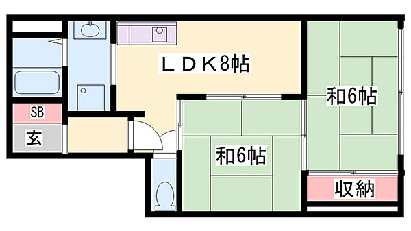 兵庫県姫路市伊伝居(賃貸マンション2LDK・3階・49.00㎡)の写真 その2