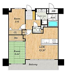 間取図画像 2LDK