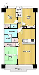 コアマンション長崎ガーデンヒルズウエストウイング 3LDKの間取図画像