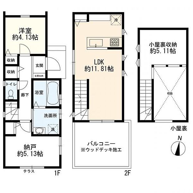 間取り（1SＬＤＫ＋バルコニー）