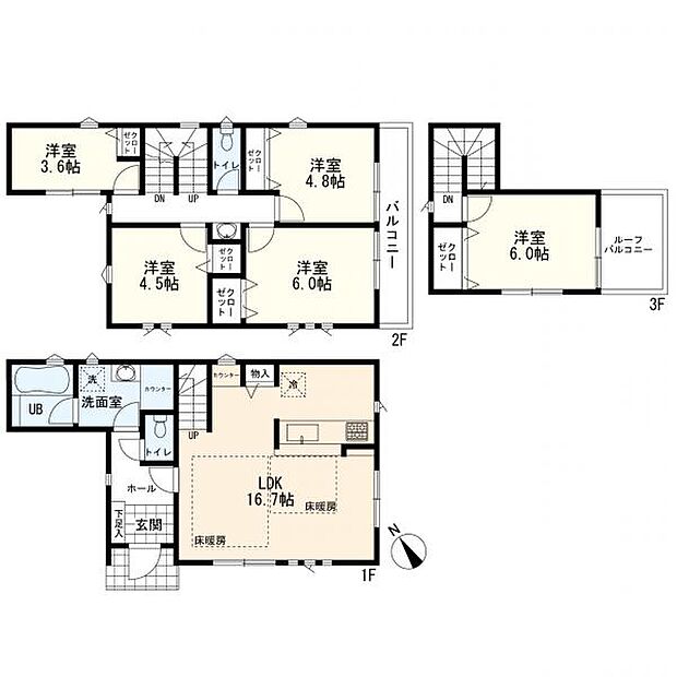 G号棟間取図 5LDK