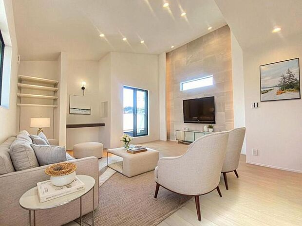 LDK18.1帖(配置してある家具はCGによるイメージです。)ご家族みなさんで寛げる空間をぜひ現地で体感してみてください。