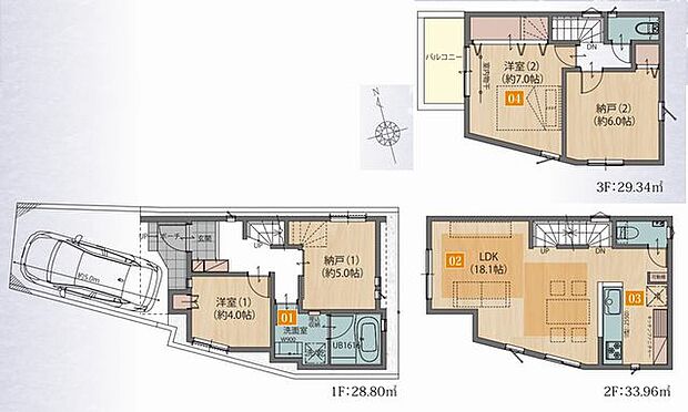 K号棟間取り（2LDK+2S）