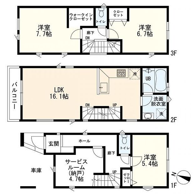 B号棟 3LDK+S