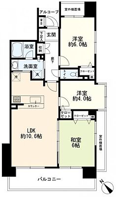 間取り 横浜小机西パークホームズ弐番館 5階/-