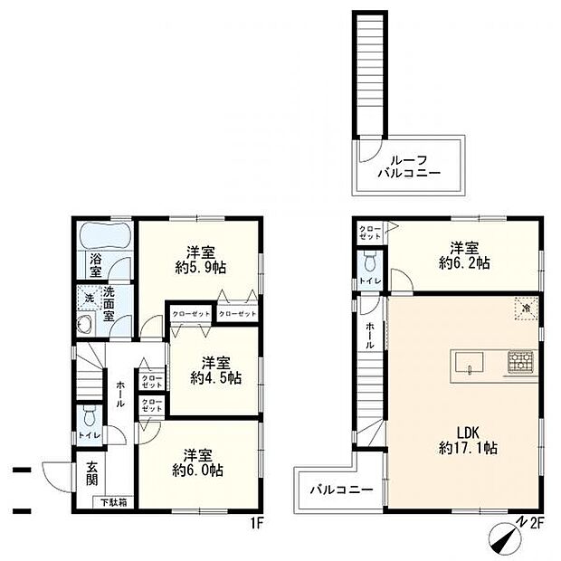 2LDK+2S+カースペース