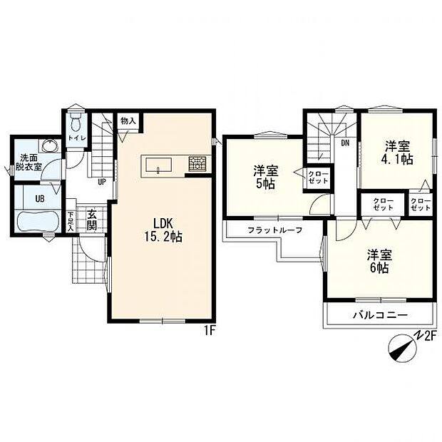 間取り（3ＬＤＫ＋バルコニー）