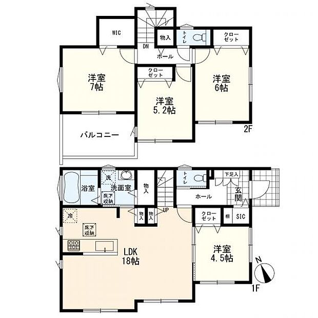 3号棟間取図　4ＬＤＫ