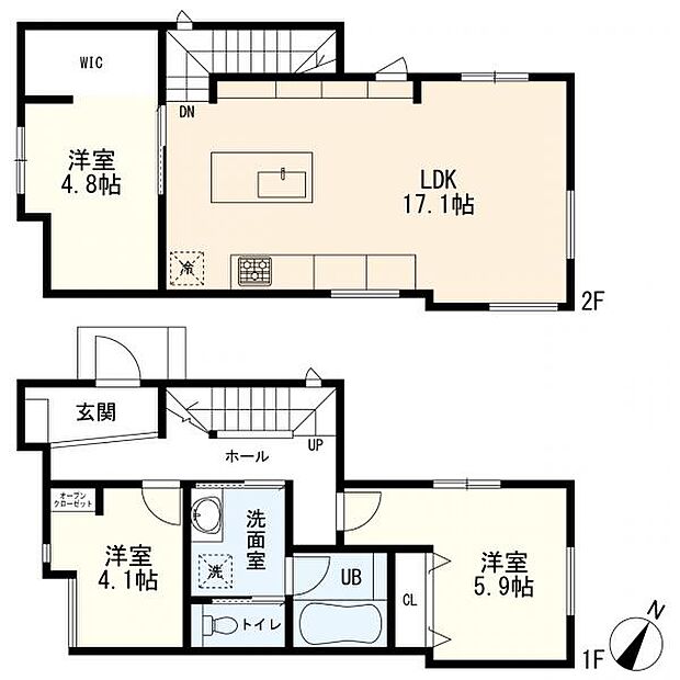 (1号棟)、価格6480万円、3LDK、土地面積101.31m2、建物面積80.52m2