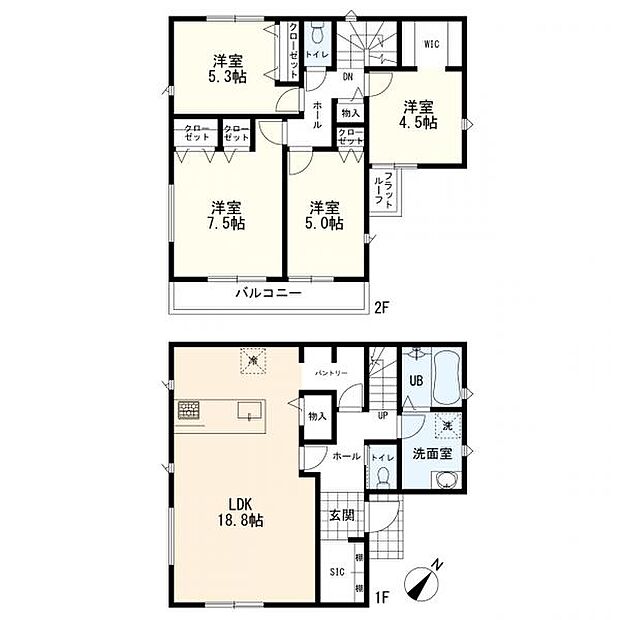 2号棟間取図　4ＬＤＫ