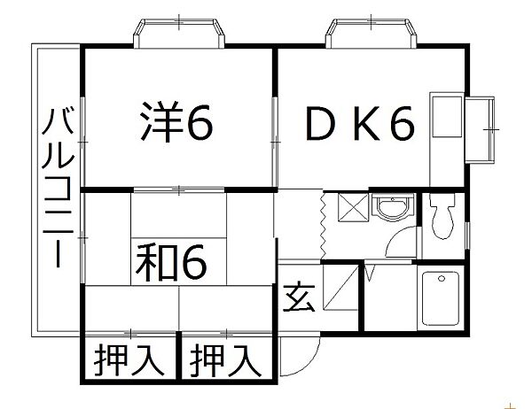 静岡県浜松市中央区富塚町(賃貸アパート2DK・2階・42.48㎡)の写真 その2