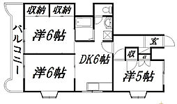リアライズ浜松 3DKの間取図画像