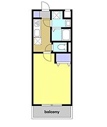 ピンキッシュ 1Kの間取図画像