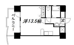 パラドール佐藤 ワンルームの間取図画像