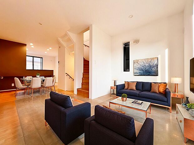 「自分らしい家造りを楽しめる」落ち着いたカラーコーディネートの室内。(画像内の家電・家具等はCGです。本物件には付帯されません。)