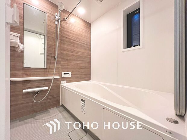 「癒され空間。バスルーム」1日の疲れを取り心身を癒すことができる住まいの中のリラクゼーション空間、リラックスできるよう優しいカラーをチョイスしました。