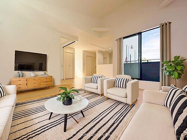 「リビングダイニング」（画像内の家電・家具等はCGです。本物件には付帯されません。）