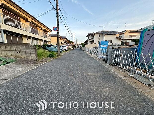 「前面道路含む現地」前面道路：北東6ｍ