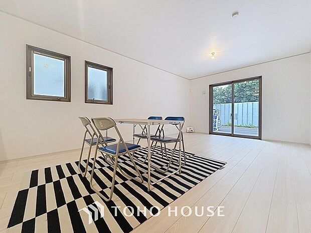 「家事楽プランの間取り。」1階、リビング階に水回りが集結していることで家事導線も確保され、《暮らしやすい》の実現が叶うお家です。