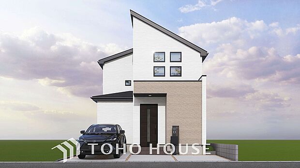 「外観（パース）」快適に過ごす条件は、一人ひとり違います。だからこそ飾り過ぎないシンプルな内装と偏り過ぎないデザインで統一しております。居住していく中でオーナー様だけの「マイホーム」に創り上げて下さ