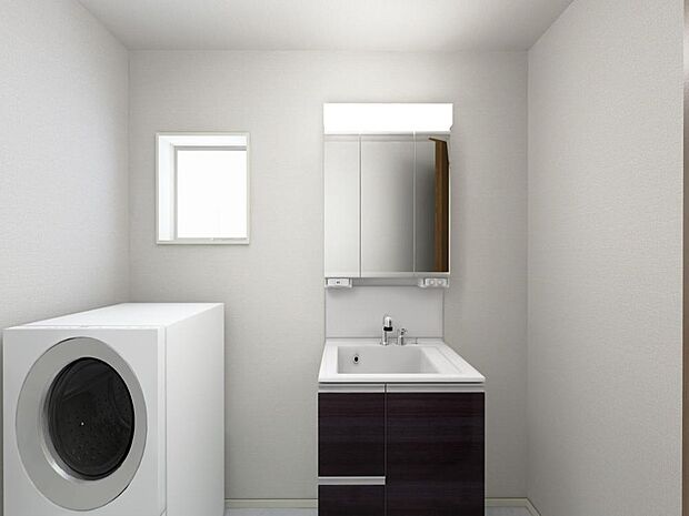 「洗面所」湿気の多くなりやすい洗面所も、窓があることで換気が可能なので気持ちよくお使い頂けます。