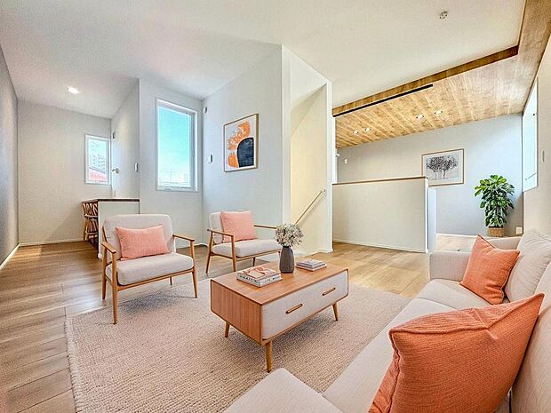 「15.7帖。ゆとりのLDK。。」広々約15帖のLDK。家族団らんの場やソファーでゆっくりとくつろぐスペースにオススメです。(画像内の家電・家具等はCGです。本物件には付帯されません。)