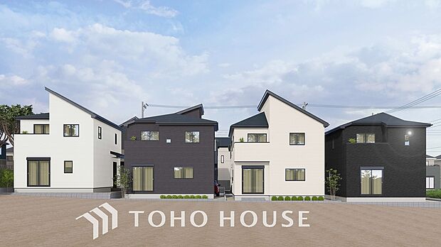 「1-4号棟　外観パース」