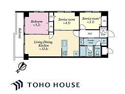 サンビューハイツ音羽 1SLDKの間取図画像