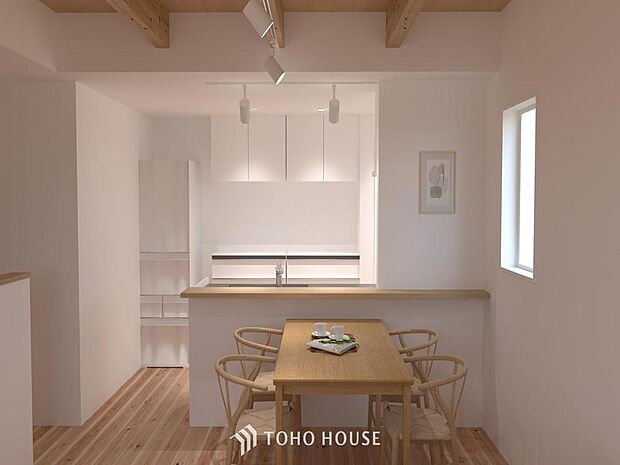 「リビングパース」穏やかな光が明るくリビングルームを包みます。心地よい空間が、ご家族のかけがえのない時間に優しく寄り添います。