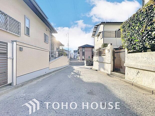 「前面道路含む外観」北西4ｍ