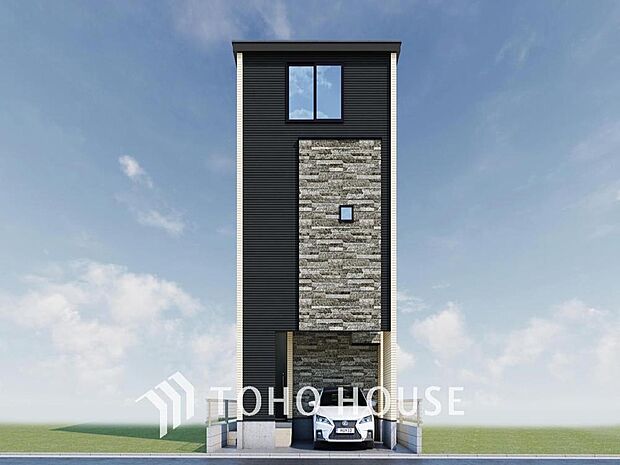 「2階水まわり集約の4LDK。(完成予想図)」パントリーを備えた対面キッチン、コミュニケーションツールにもなるリビング階段を採用したゆとりある邸宅です。