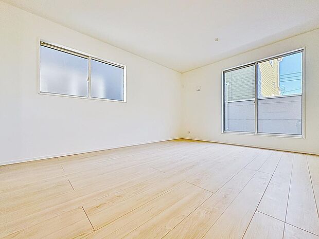 「採光面の多いLDK」団欒の場であるリビングには採光窓を多く取り入れていますので、暖かな陽光と心地よい風が贅沢に降り注ぎます。