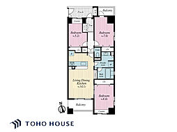 ネバーランド上野松が谷 3LDKの間取図画像