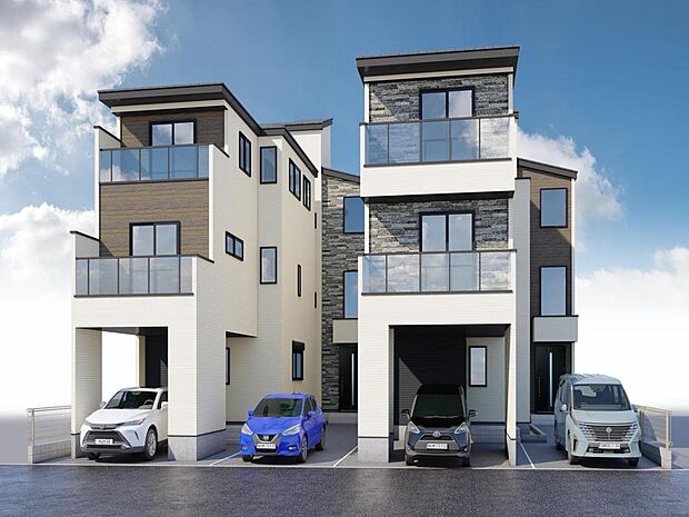 「2026年4月完成予定の3SLDK。(完成予想図)」2階リビングには床暖房を設置予定です。キッチンパントリーや、お家時間を楽しめるルーフバルコニーを採用した邸宅です。