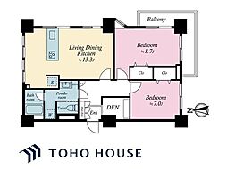 ニューハイツ中川 2LDKの間取図画像