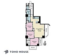 セントヒルズ北千住 3LDKの間取図画像