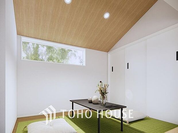 「寛ぎの和室」(パース)寛ぎの和空間や客間としての使い方は勿論、赤ちゃんや小さなお子様を遊ばせるスペースとしても重宝する和室は、多種多様な使い方が出来るので未だ廃れることのない日本の文化と言えますね