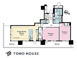 ブランズタワー豊洲 2LDKの間取図画像