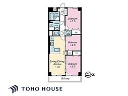 綾瀬グランドハイツ 3LDKの間取図画像