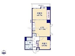 グランドステータス船橋本町 2LDKの間取図画像