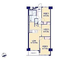 グリーンパーク東砂 3LDKの間取図画像